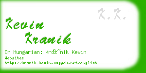 kevin kranik business card